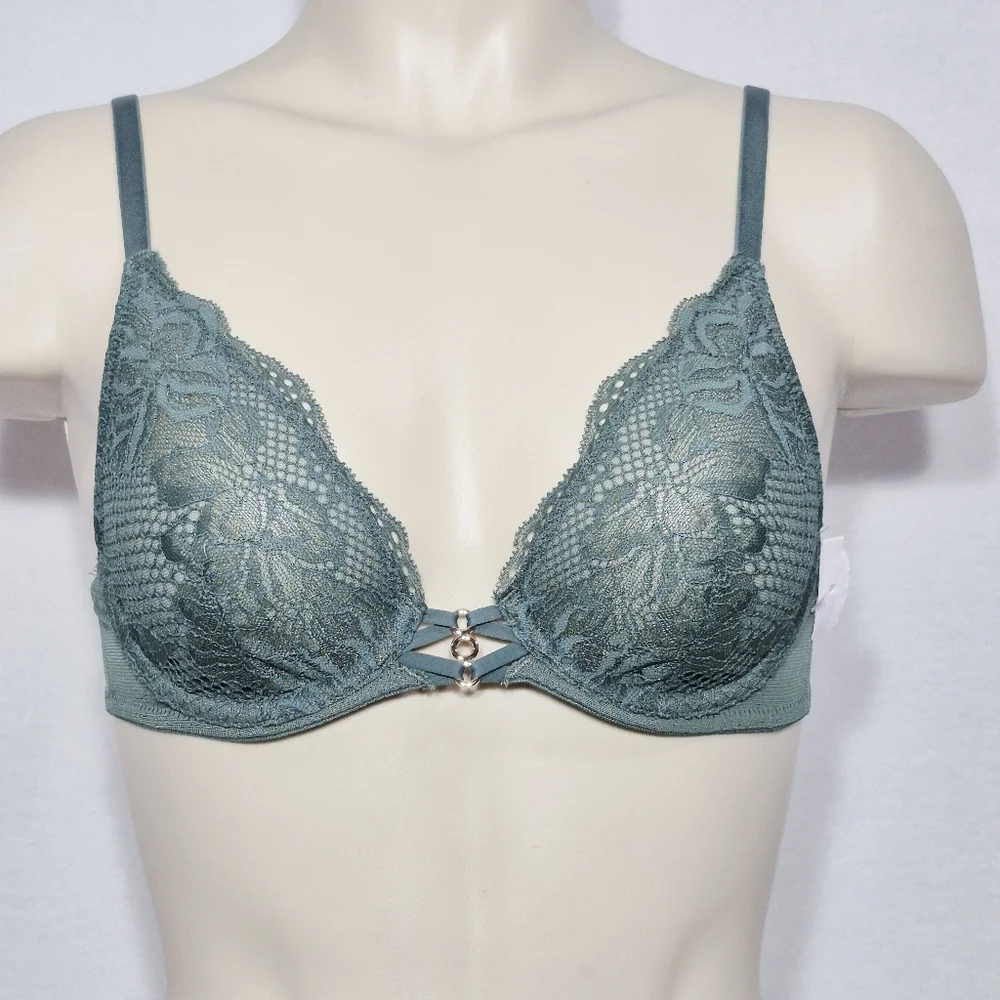 32A Auden‎ Unlined Lace Underwire Bra Green NWT